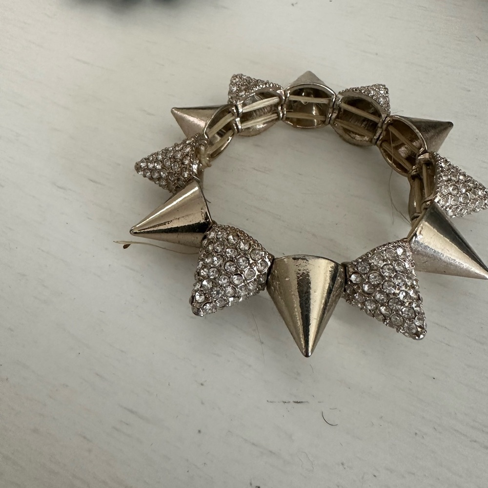 Stretchy gold rock and roll bracelet